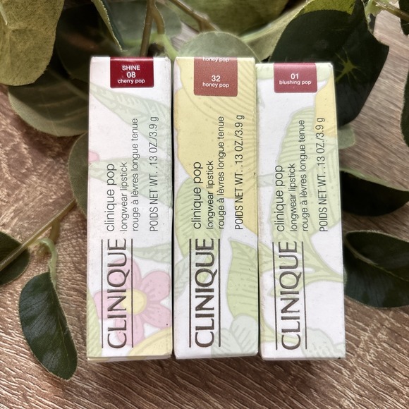 Clinique Other - LOT OF 4 Clinique Pop Longwear Lipstick 01 Blushing 32 Honey 08 Cherry